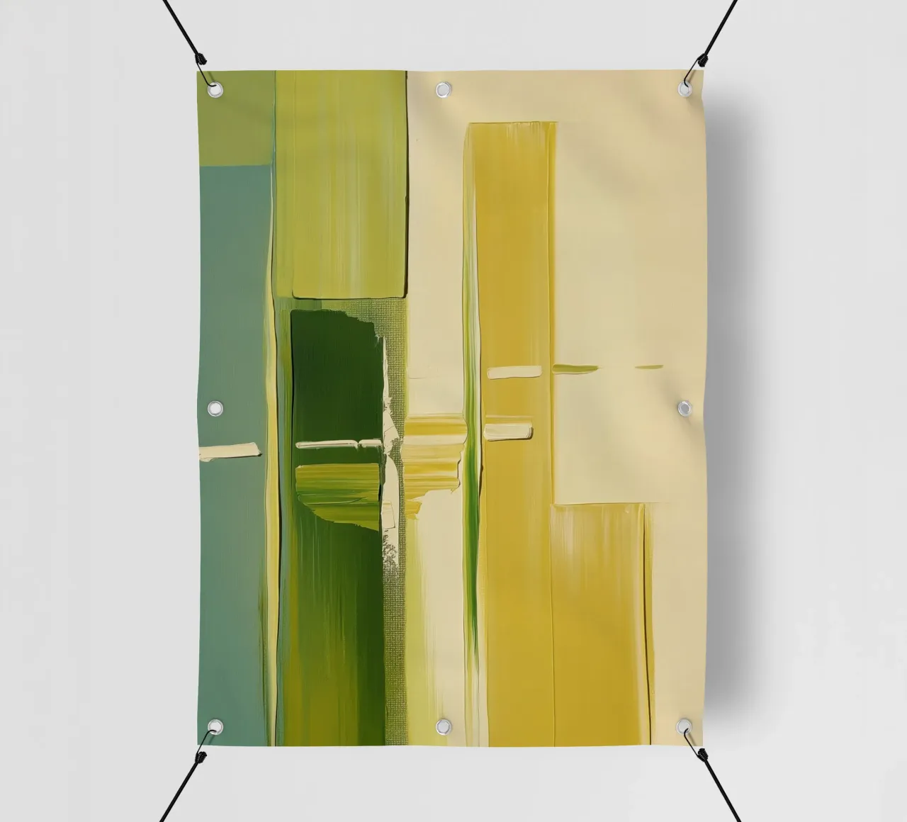 Abstract green and yellow telo in pvc da Imagine