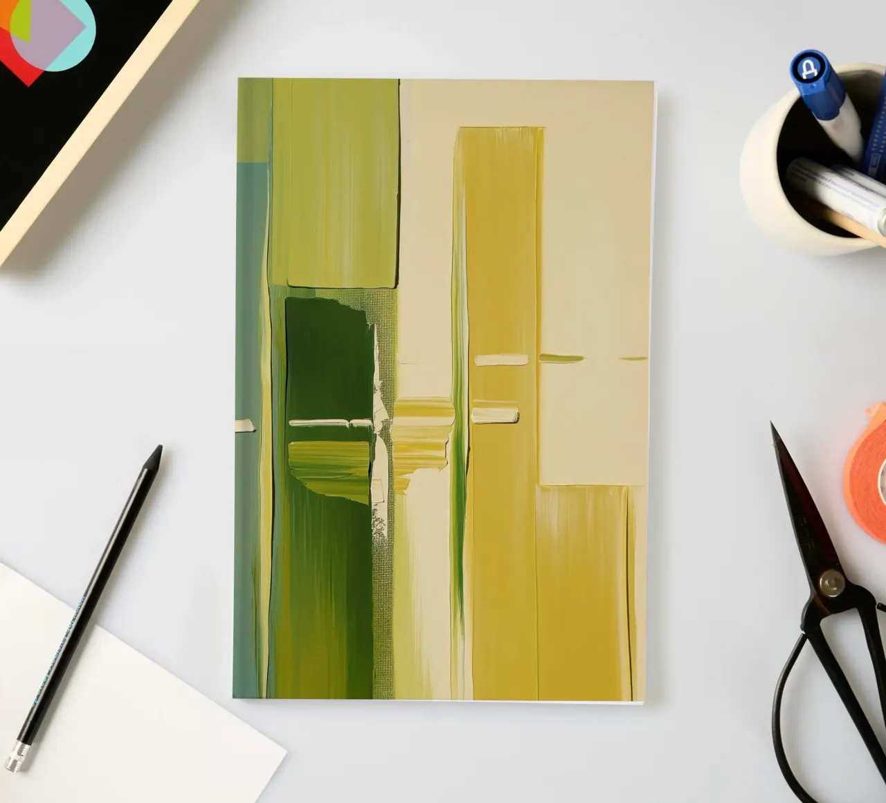 Abstract green and yellow notebook by Imagine
