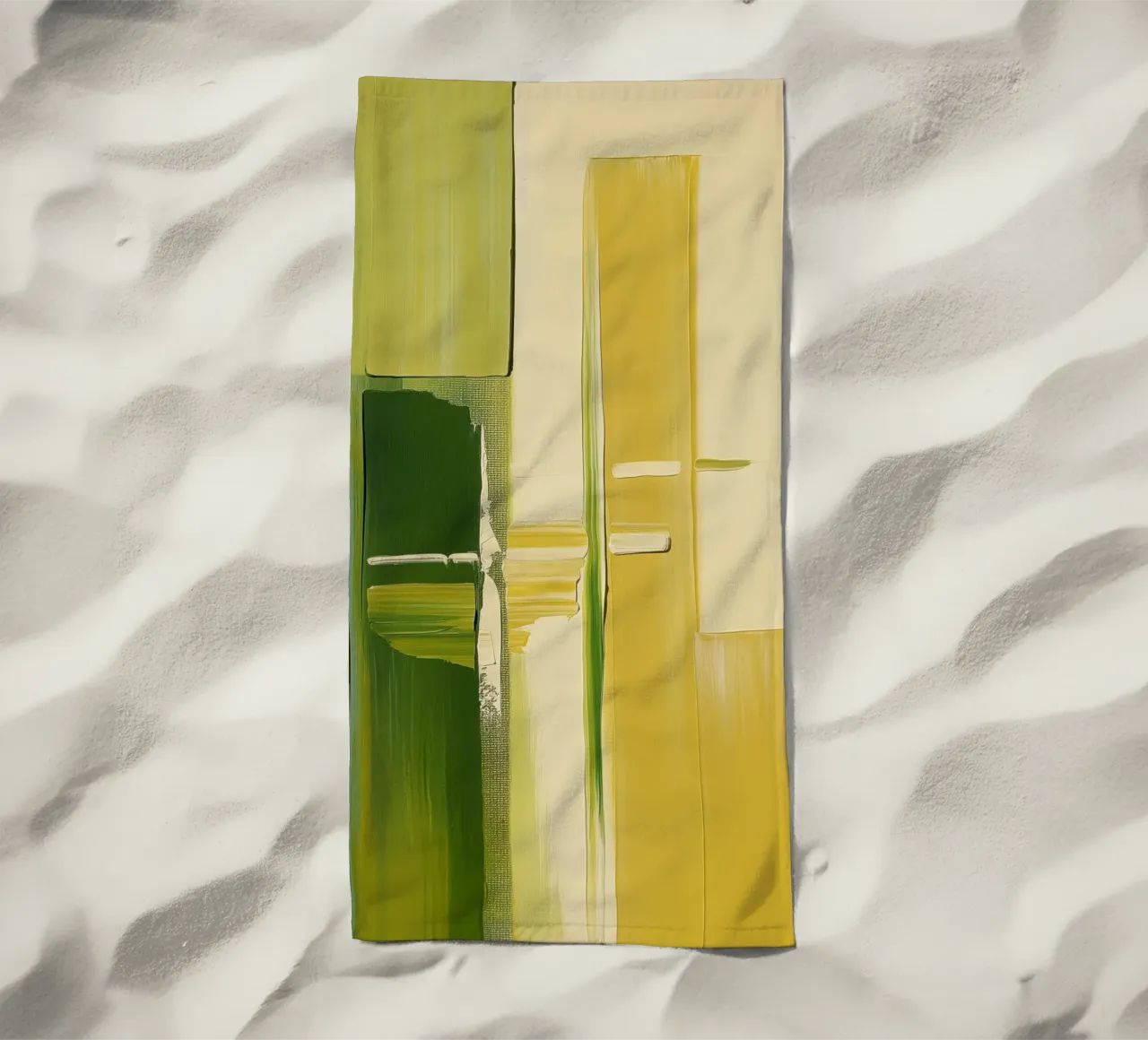 Abstract green and yellow telo mare da Imagine