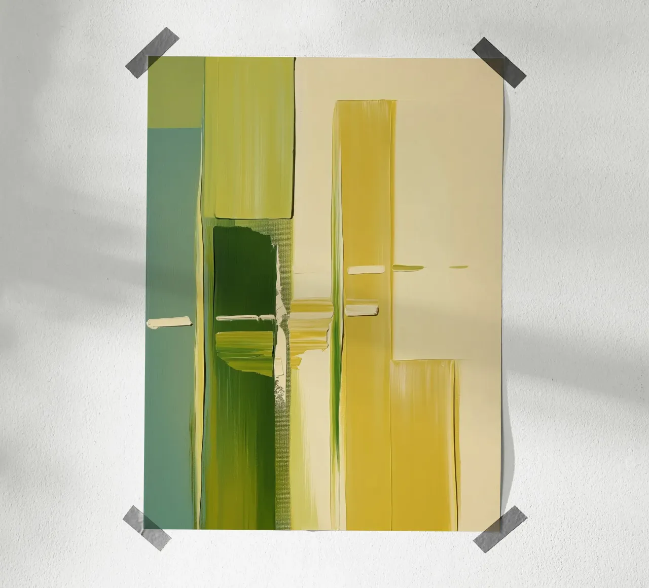 Abstract green and yellow carta hahnemühle da Imagine