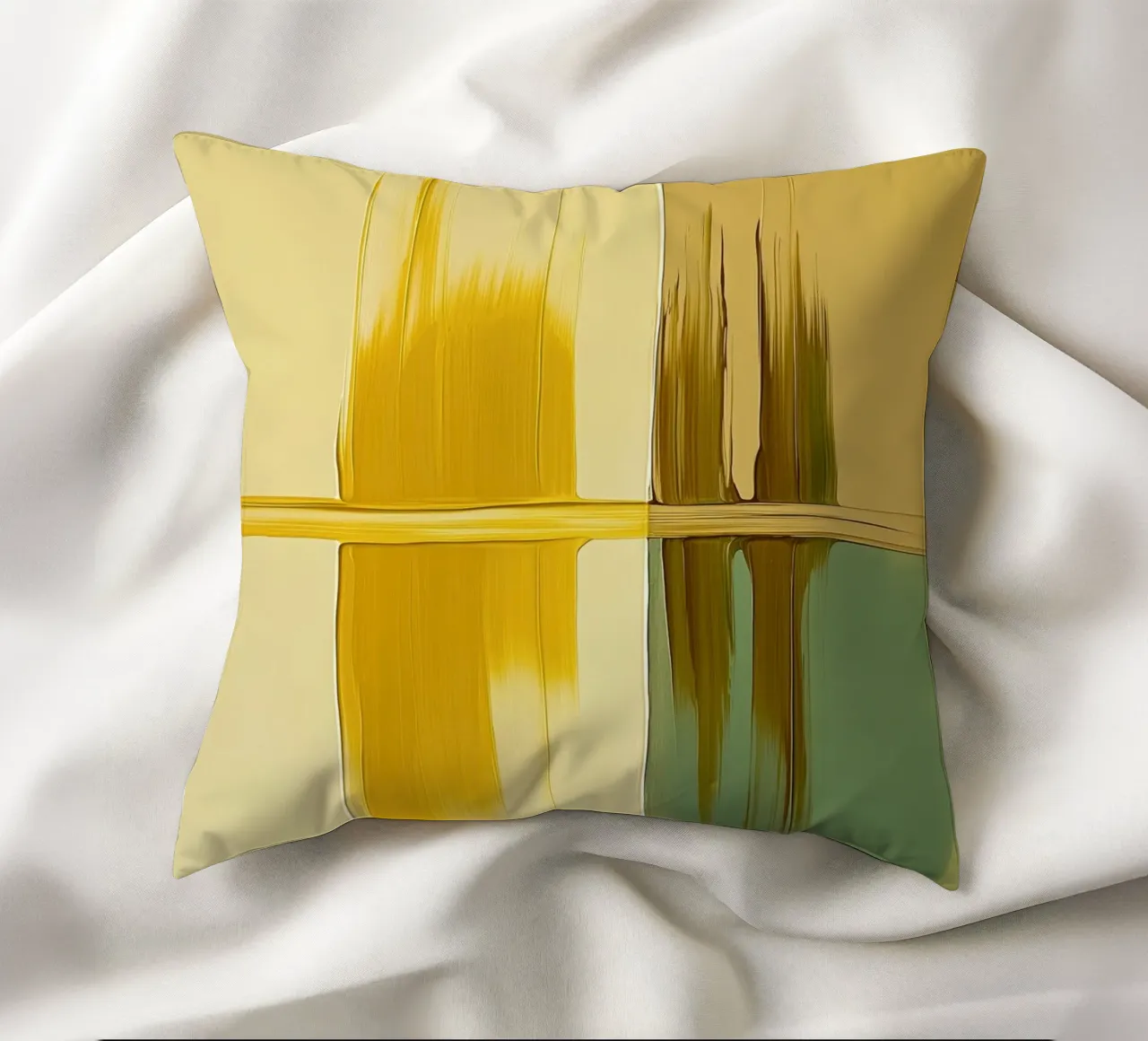Abstract green and yellow cuscino da Imagine