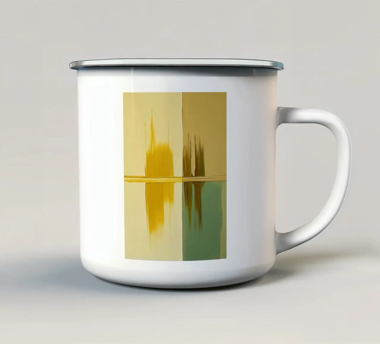 Abstract green and yellow tazza in smalto da Imagine