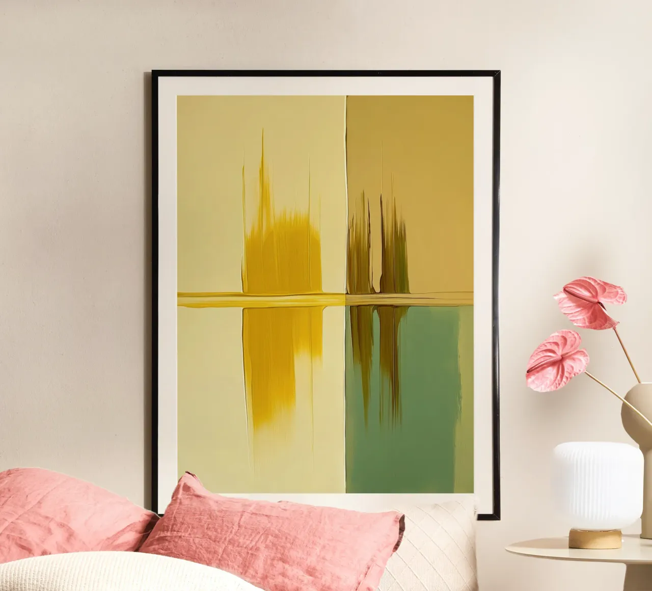 Abstract green and yellow carta hahnemühle da Imagine