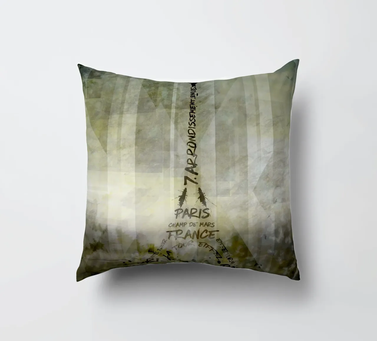 Digital-Art PARIS Eiffel Tower | Geometric Mix No.1 cuscino da Melanie Viola