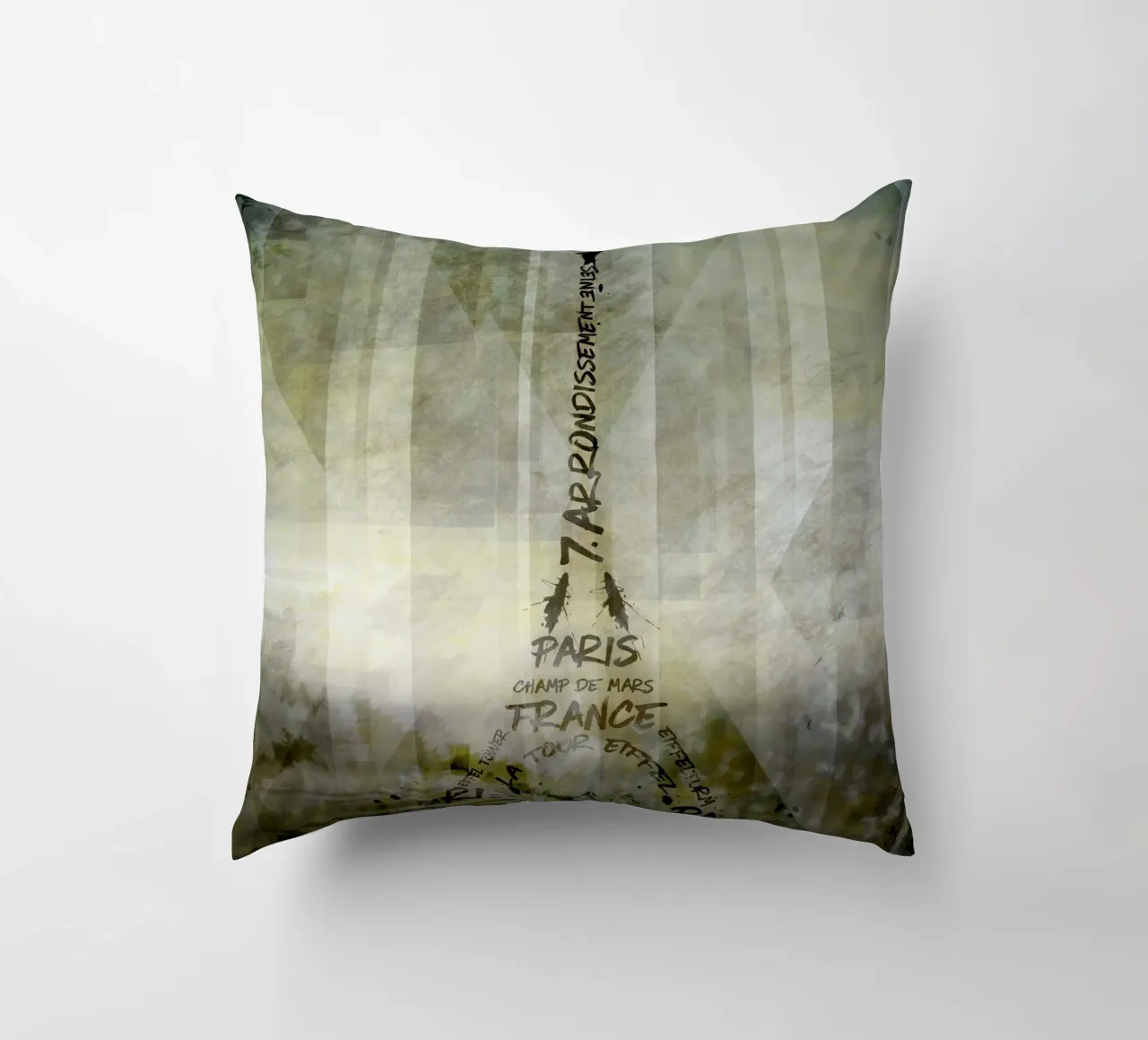 Digital-Art PARIS Eiffel Tower | Geometric Mix No.1 cuscino da Melanie Viola