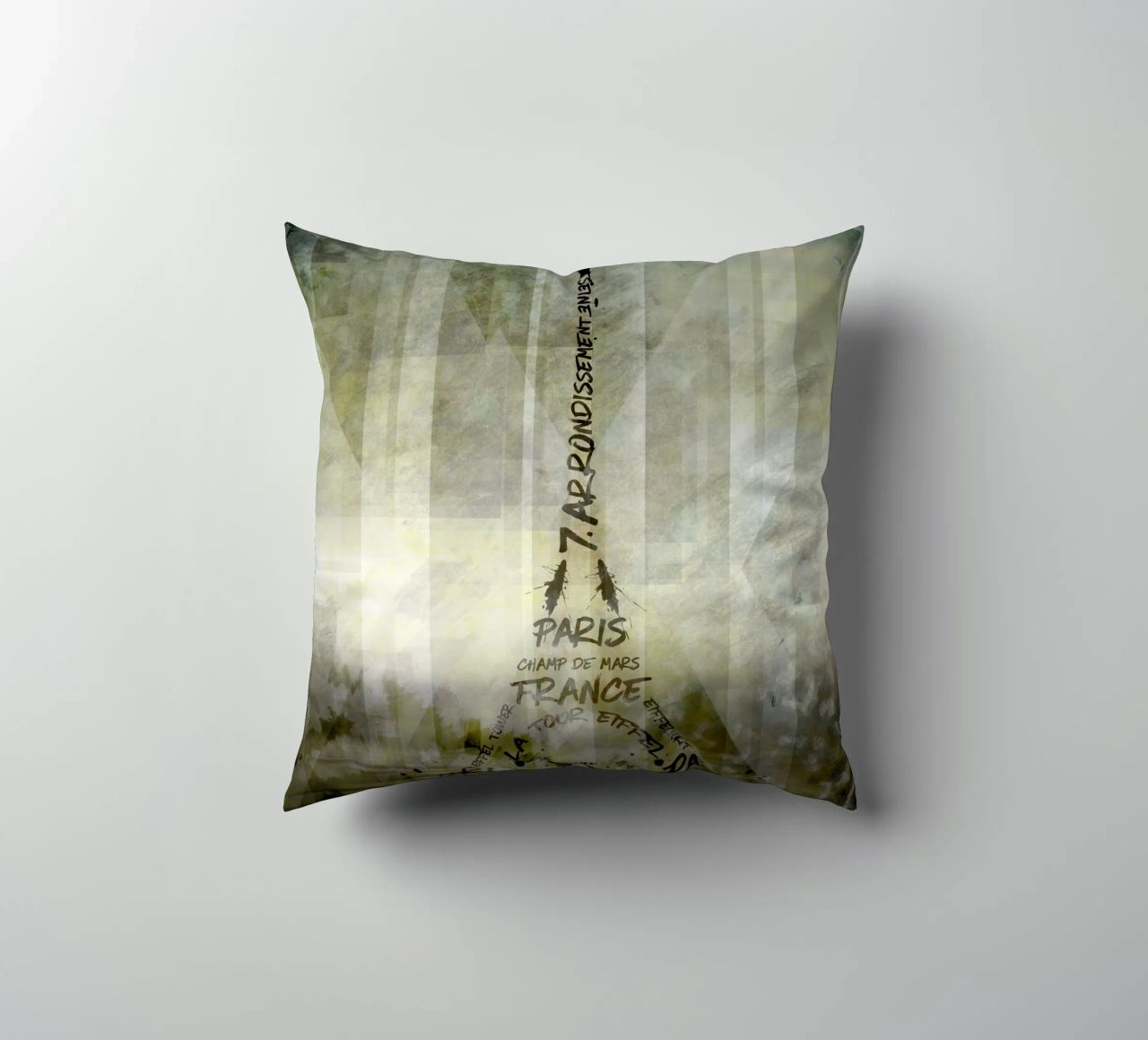 Digital-Art PARIS Eiffel Tower | Geometric Mix No.1 cuscino da Melanie Viola