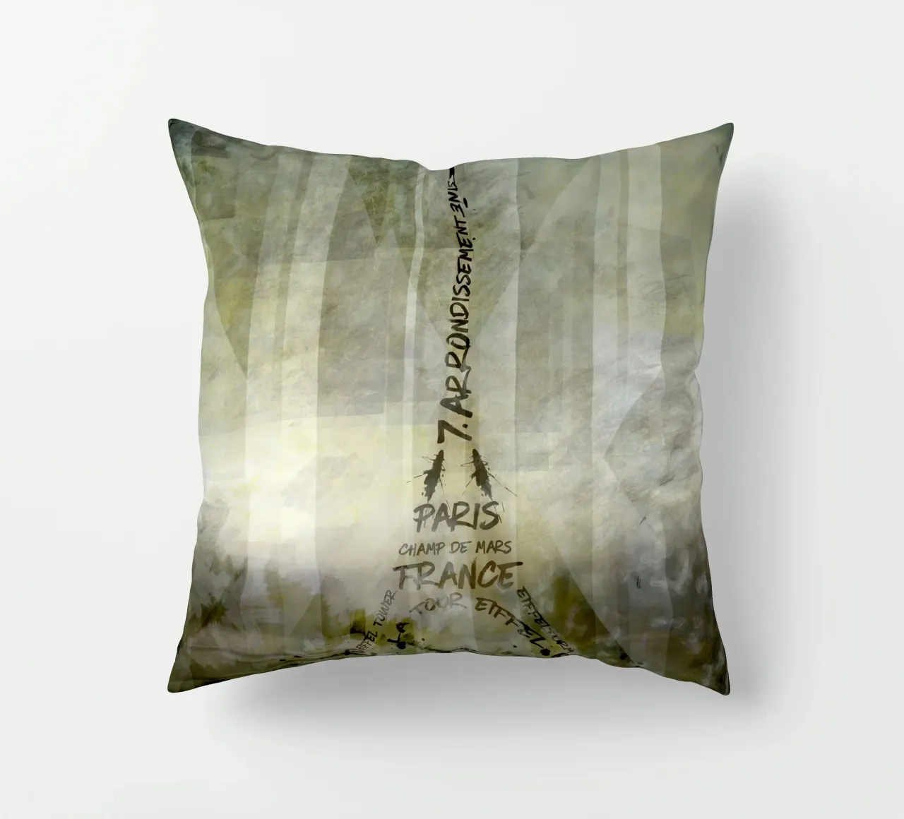 Digital-Art PARIS Eiffel Tower | Geometric Mix No.1 cuscino da Melanie Viola