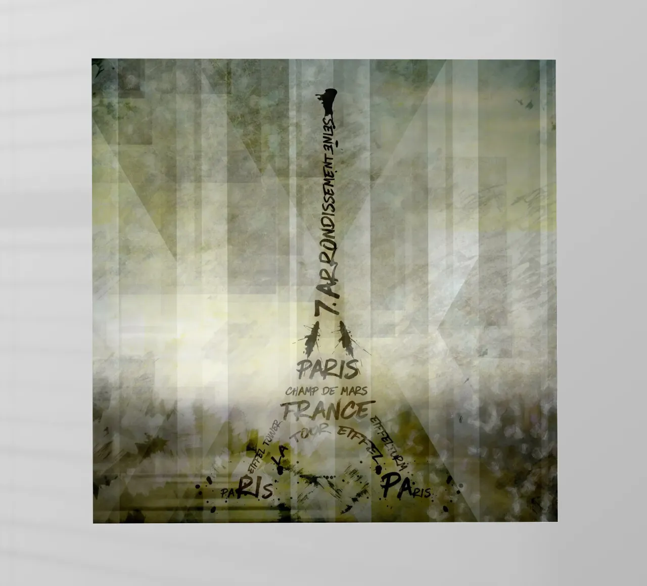 Digital-Art PARIS Eiffel Tower | Geometric Mix No.1 lámina retroiluminada de Melanie Viola