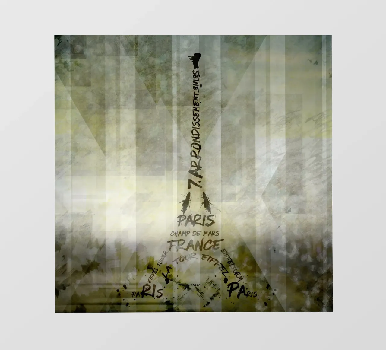 Digital-Art PARIS Eiffel Tower | Geometric Mix No.1 lámina retroiluminada de Melanie Viola