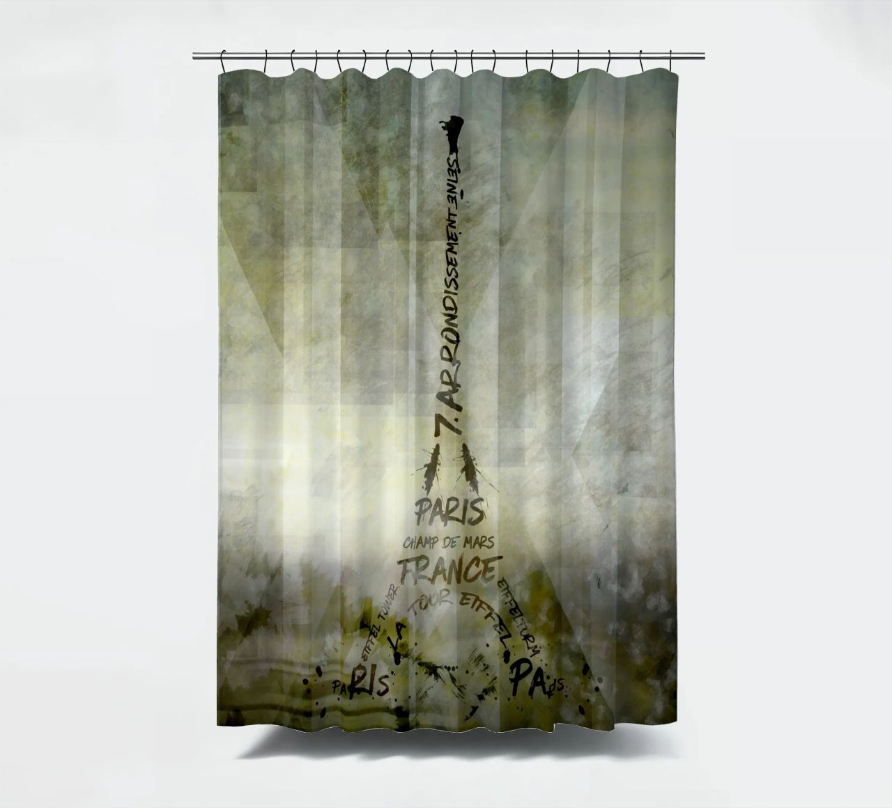 Digital-Art PARIS Eiffel Tower | Geometric Mix No.1 tenda da doccia da Melanie Viola