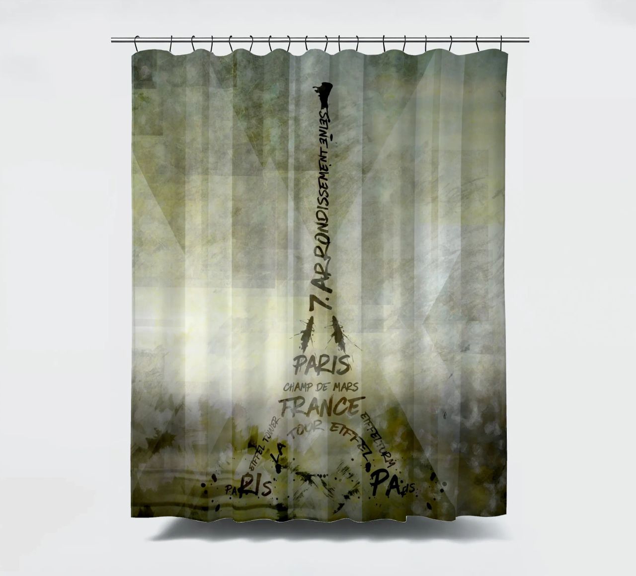 Digital-Art PARIS Eiffel Tower | Geometric Mix No.1 tenda da doccia da Melanie Viola