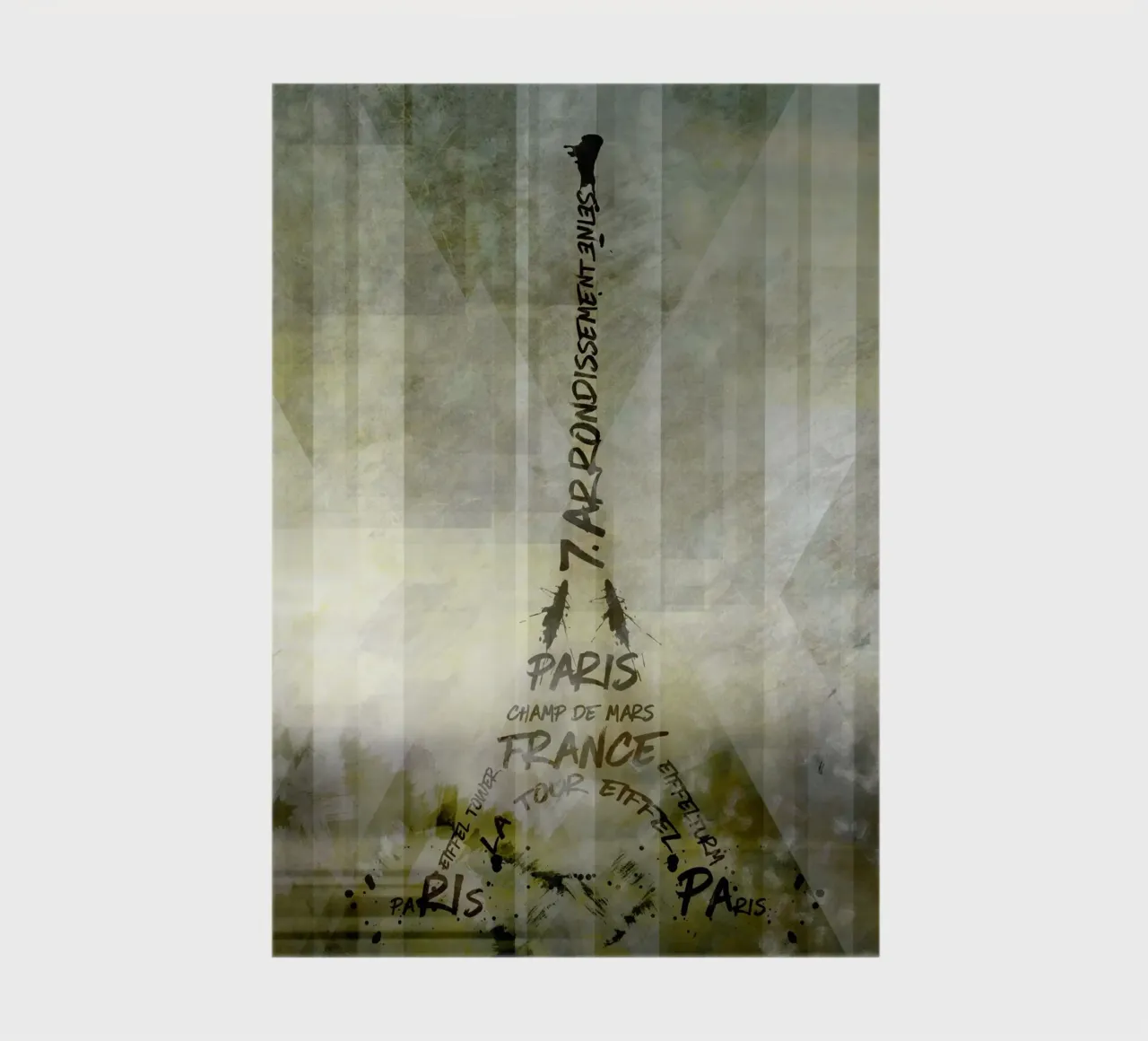 Digital-Art PARIS Eiffel Tower | Geometric Mix No.1 diario da Melanie Viola