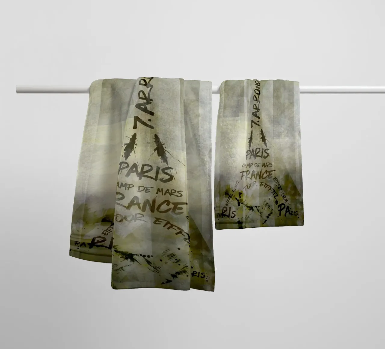 Digital-Art PARIS Eiffel Tower | Geometric Mix No.1 asciugamano da bagno da Melanie Viola