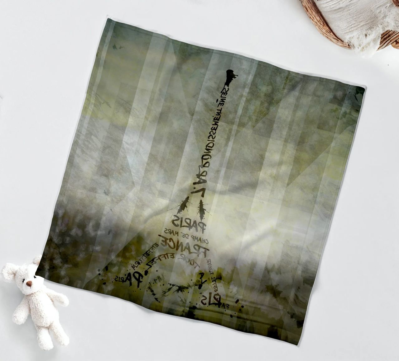 Digital-Art PARIS Eiffel Tower | Geometric Mix No.1 coperta in pile da Melanie Viola