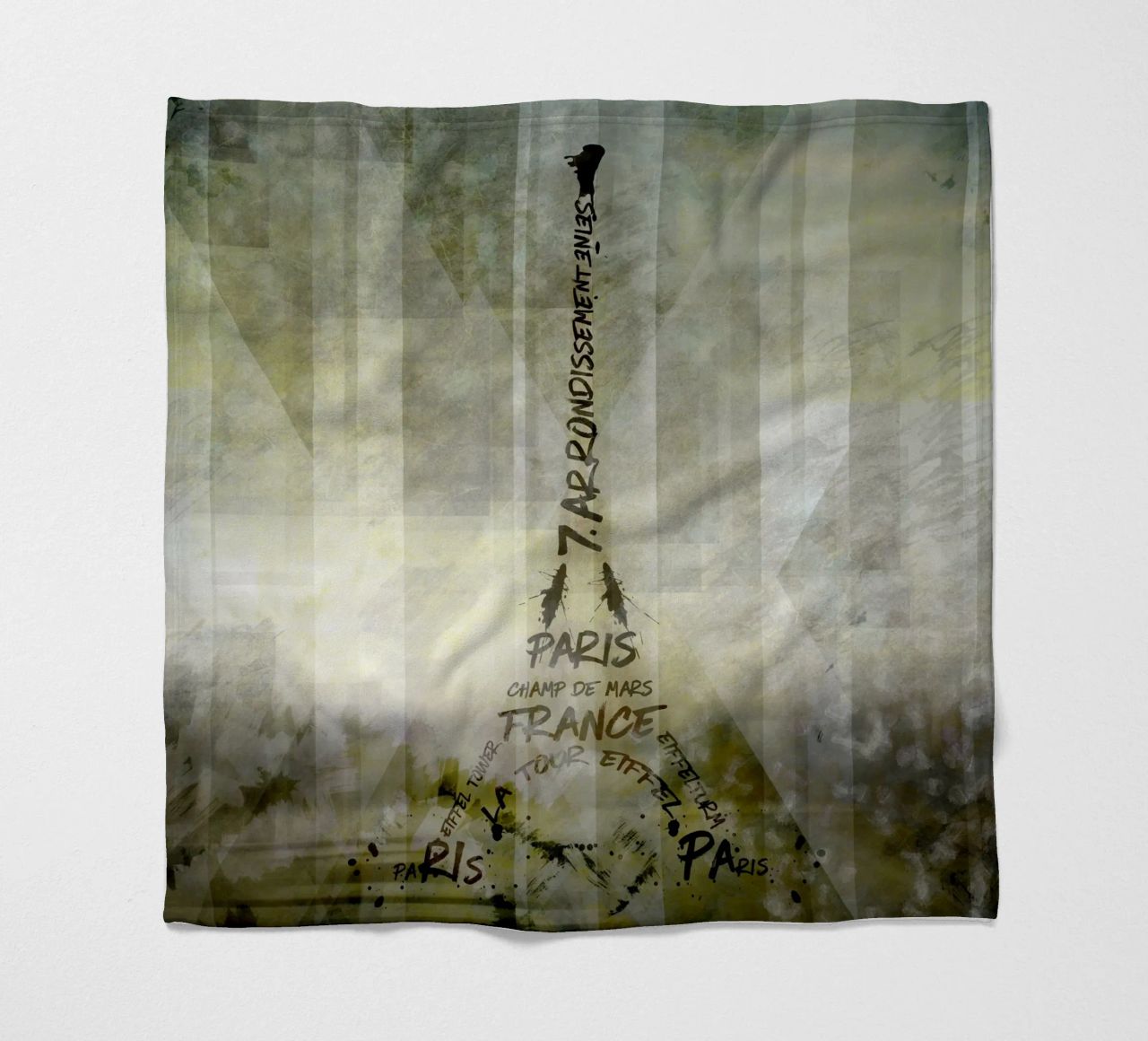 Digital-Art PARIS Eiffel Tower | Geometric Mix No.1 coperta in pile da Melanie Viola
