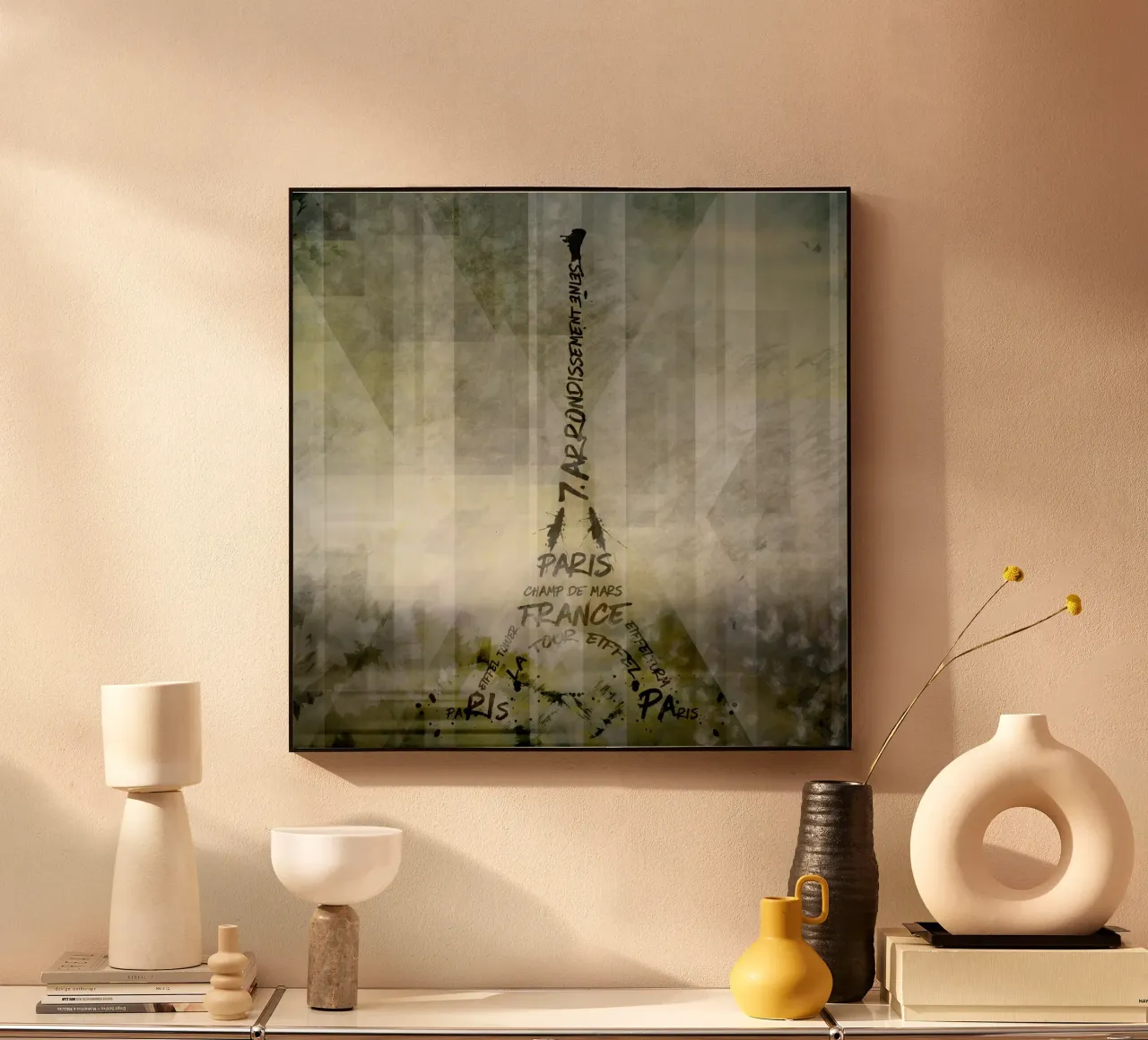 Digital-Art PARIS Eiffel Tower | Geometric Mix No.1 pannello forex da Melanie Viola