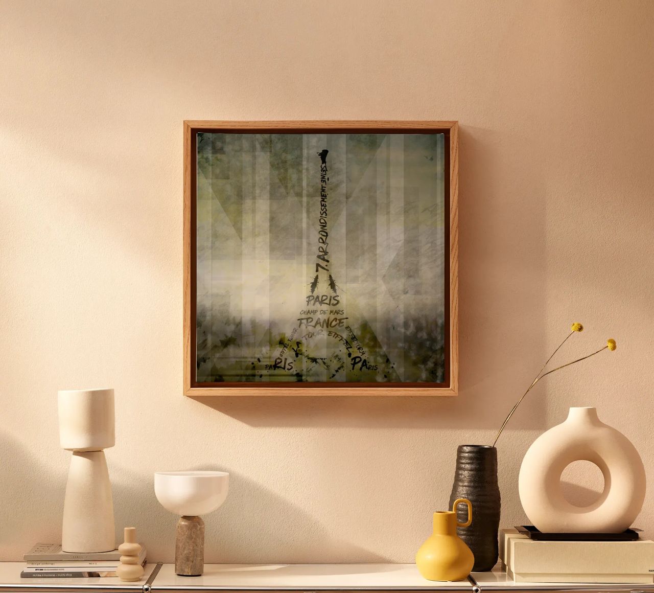 Digital-Art PARIS Eiffel Tower | Geometric Mix No.1 tela da Melanie Viola