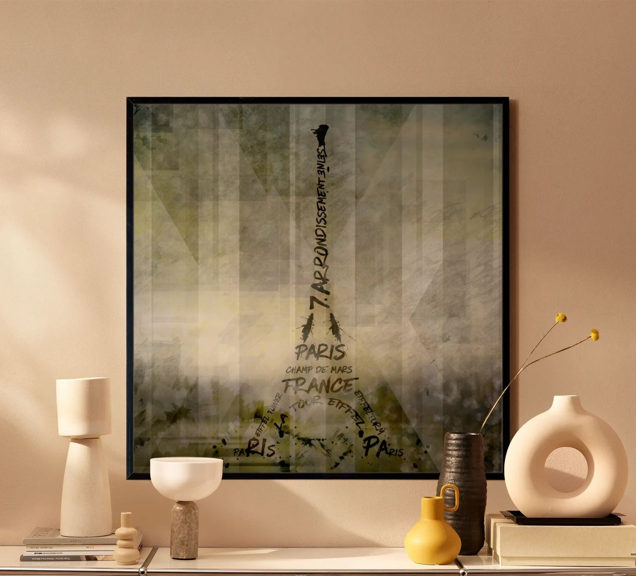 Digital-Art PARIS Eiffel Tower | Geometric Mix No.1 Poster von Melanie Viola