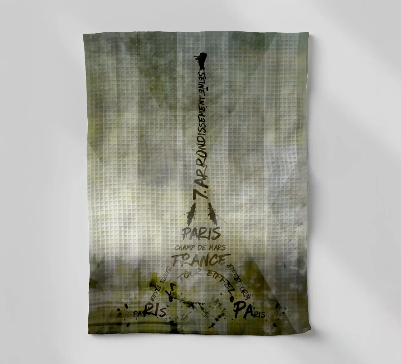 Digital-Art PARIS Eiffel Tower | Geometric Mix No.1 torchon de Melanie Viola