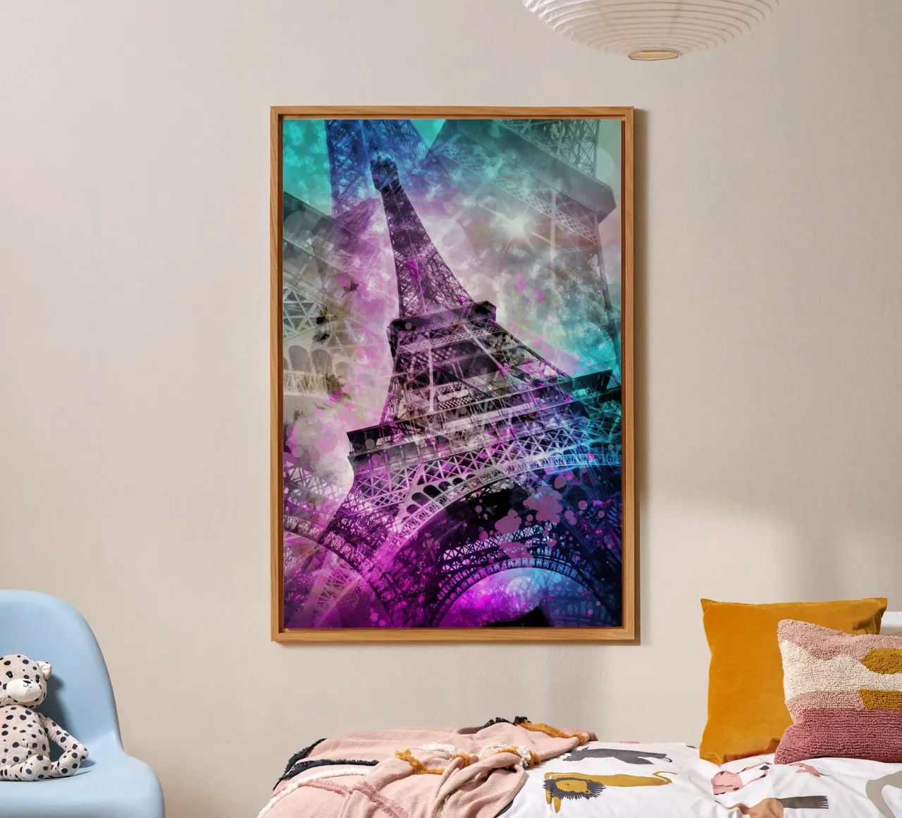 Pop Art Eiffelturm aluminium-dibond van Melanie Viola