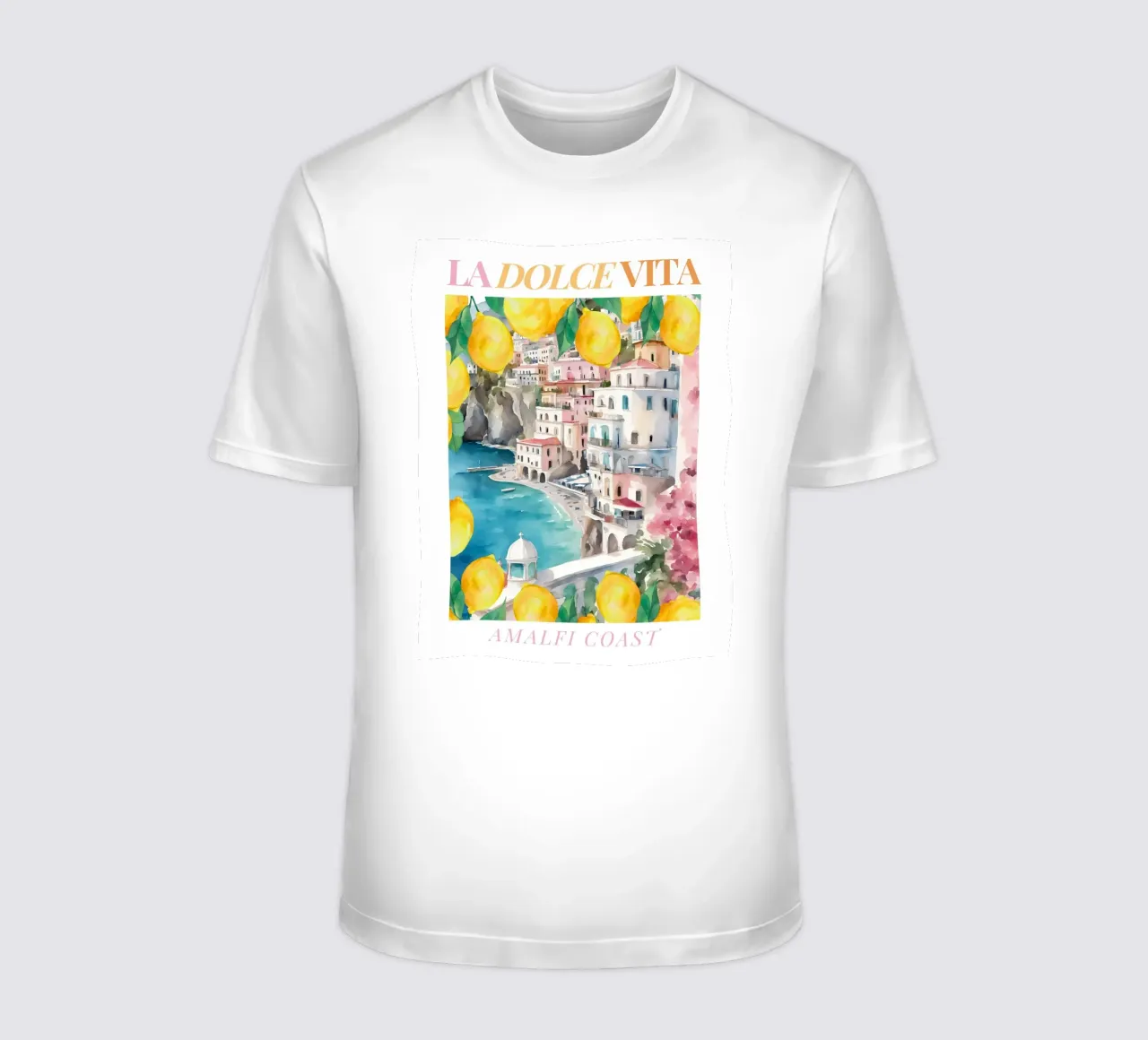 Amalfi Coast Lemon Print t-shirt da Bella Studio