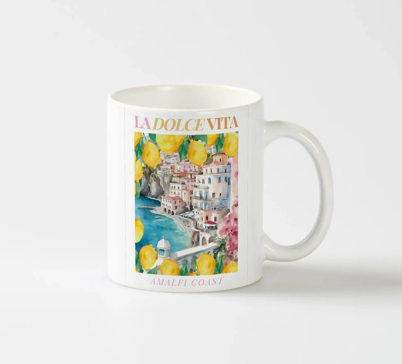 Amalfi Coast Lemon Print tazza in ceramica da Bella Studio