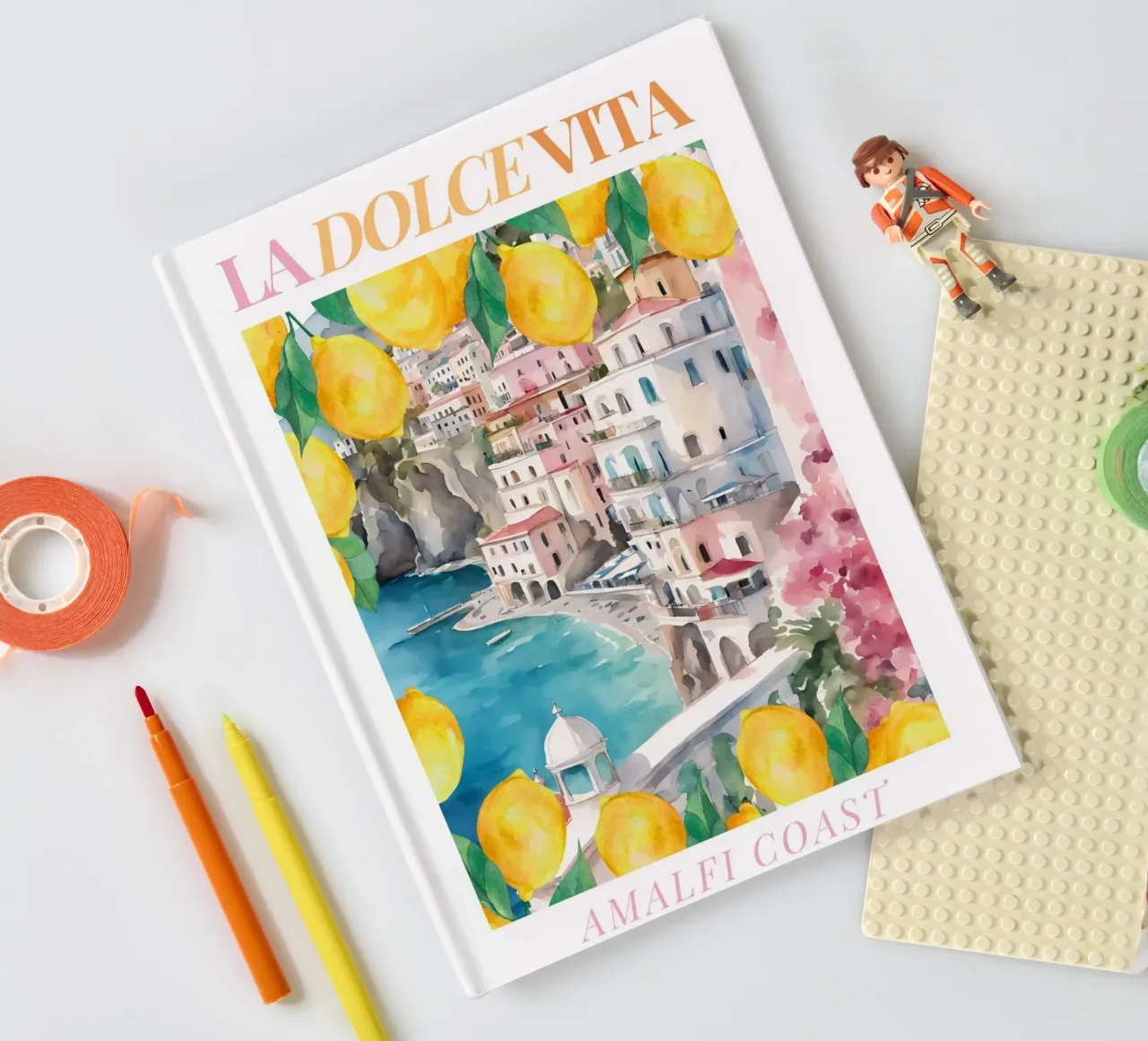 Amalfi Coast Lemon Print notebook by Bella Studio