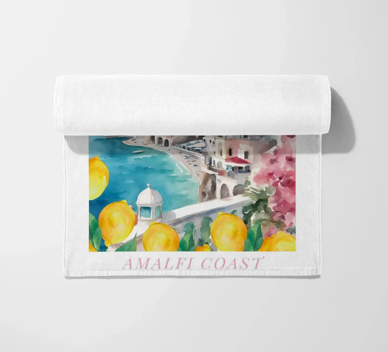 Amalfi Coast Lemon Print telo mare da Bella Studio