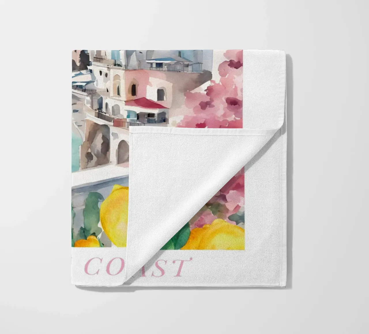 Amalfi Coast Lemon Print telo mare da Bella Studio