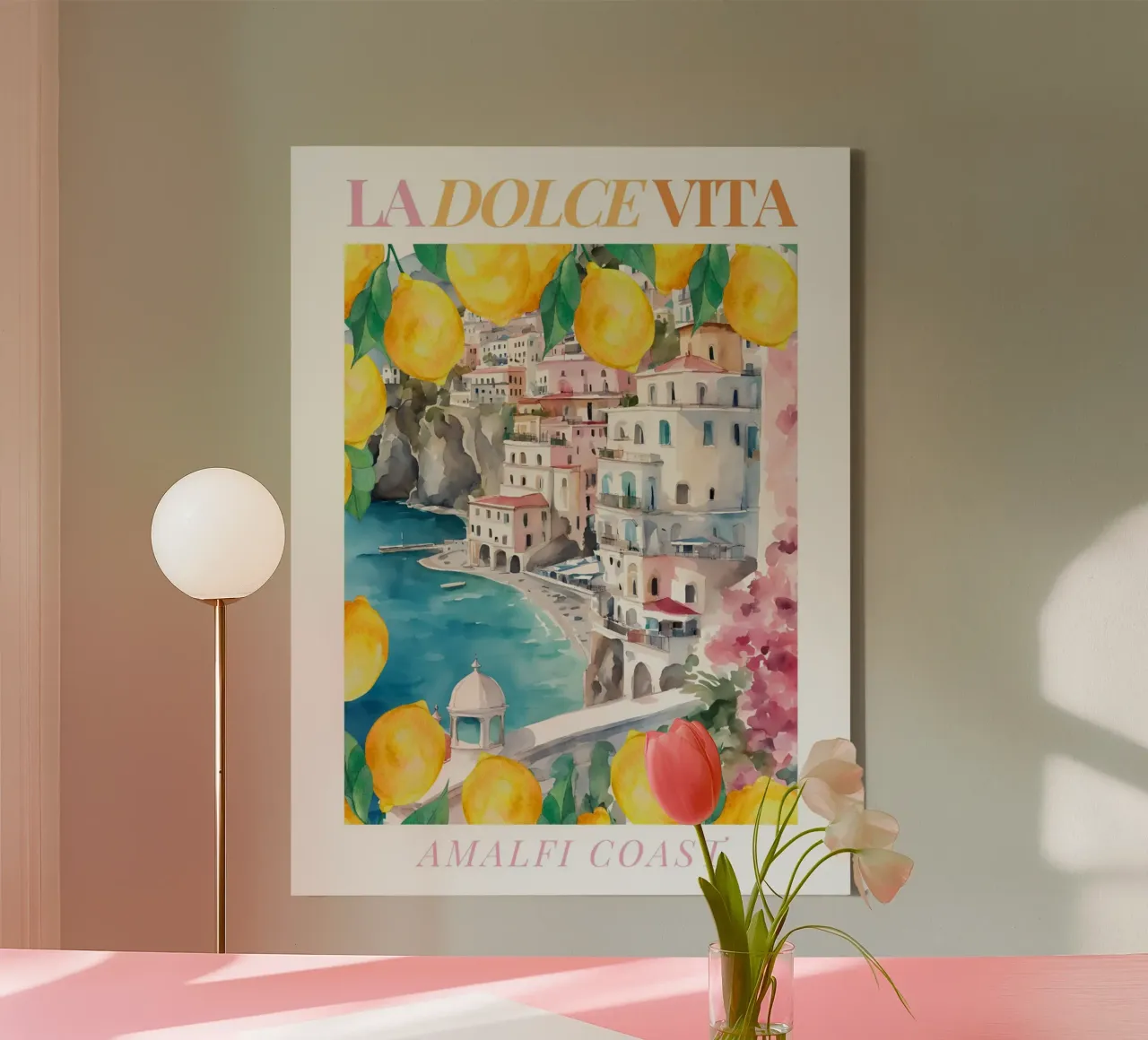 Amalfi Coast Lemon Print canvas by Bella Studio