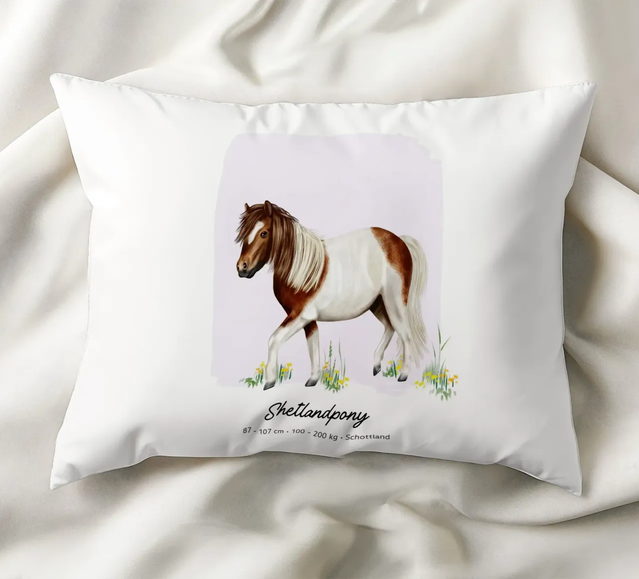 Shetlandpony • Pferde Illustration decorative cushion by Moonlit Illustrations