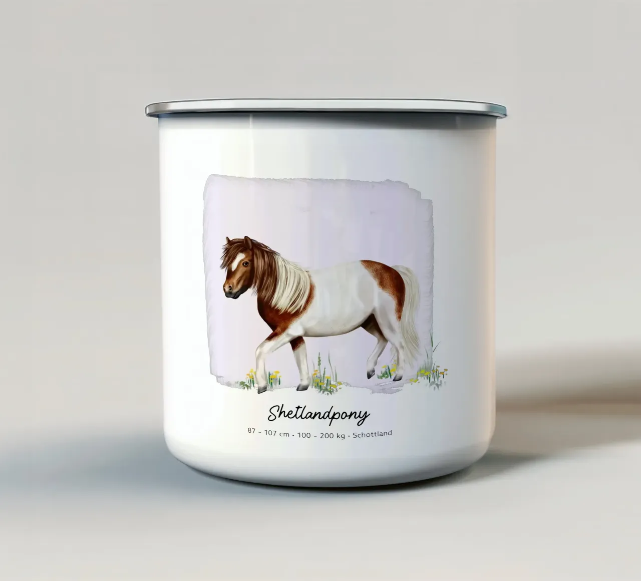 Shetlandpony • Pferde Illustration tazza in smalto da Moonlit Illustrations