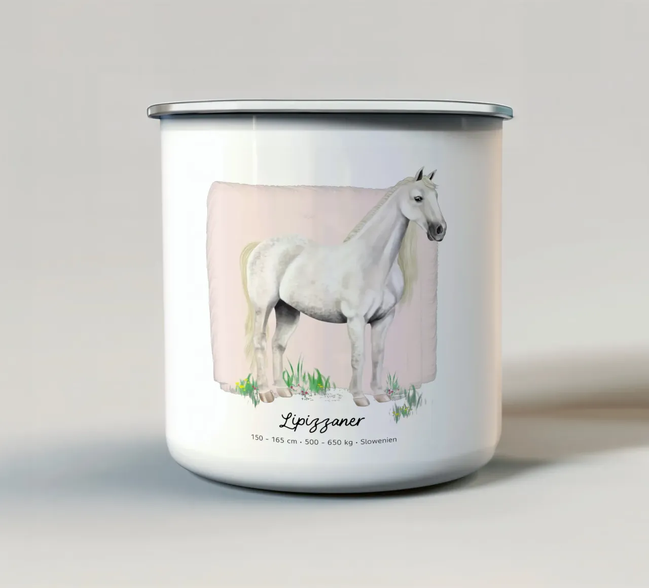 Lipizzaner • Pferde Illustration tazza in smalto da Moonlit Illustrations