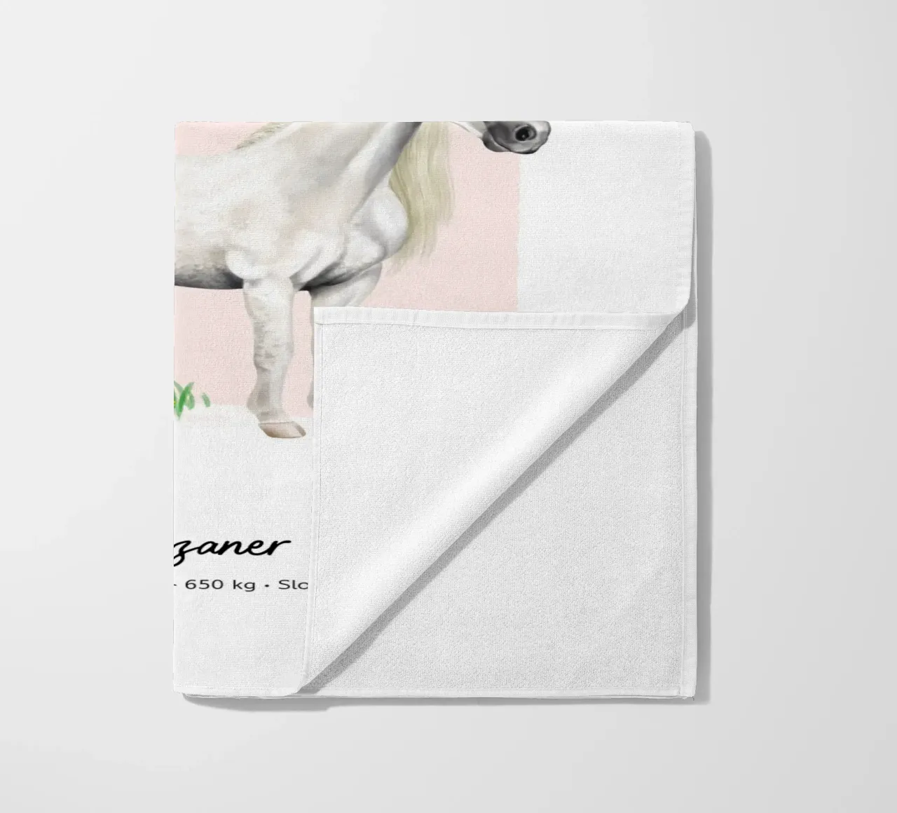 Lipizzaner • Pferde Illustration beach towel by Moonlit Illustrations