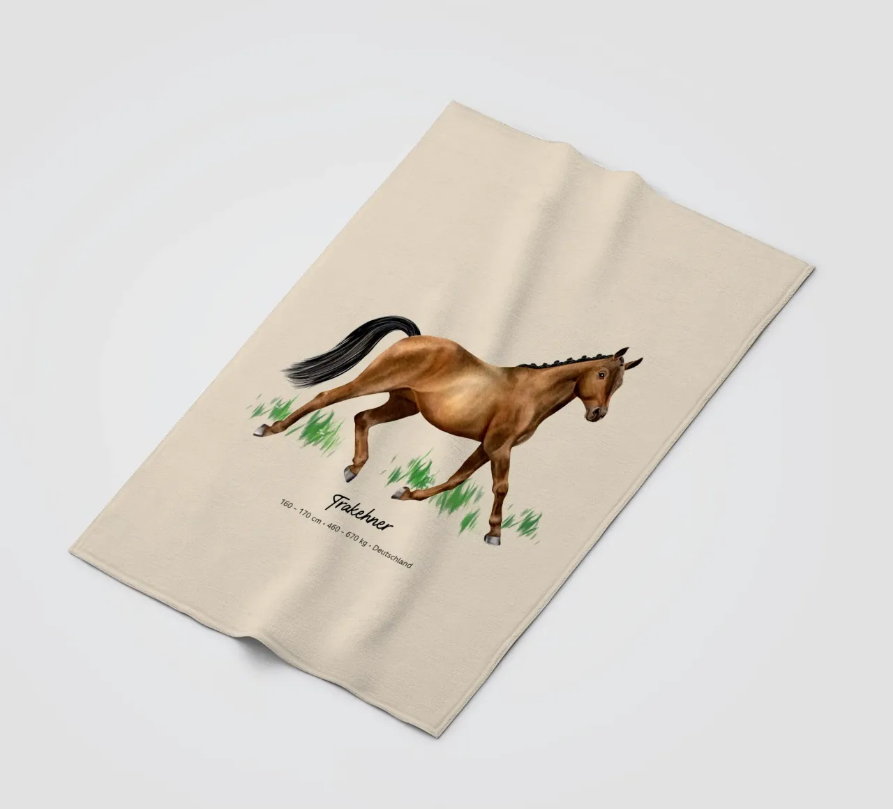 Trakehner • Pferde Illustration fleece blanket by Moonlit Illustrations