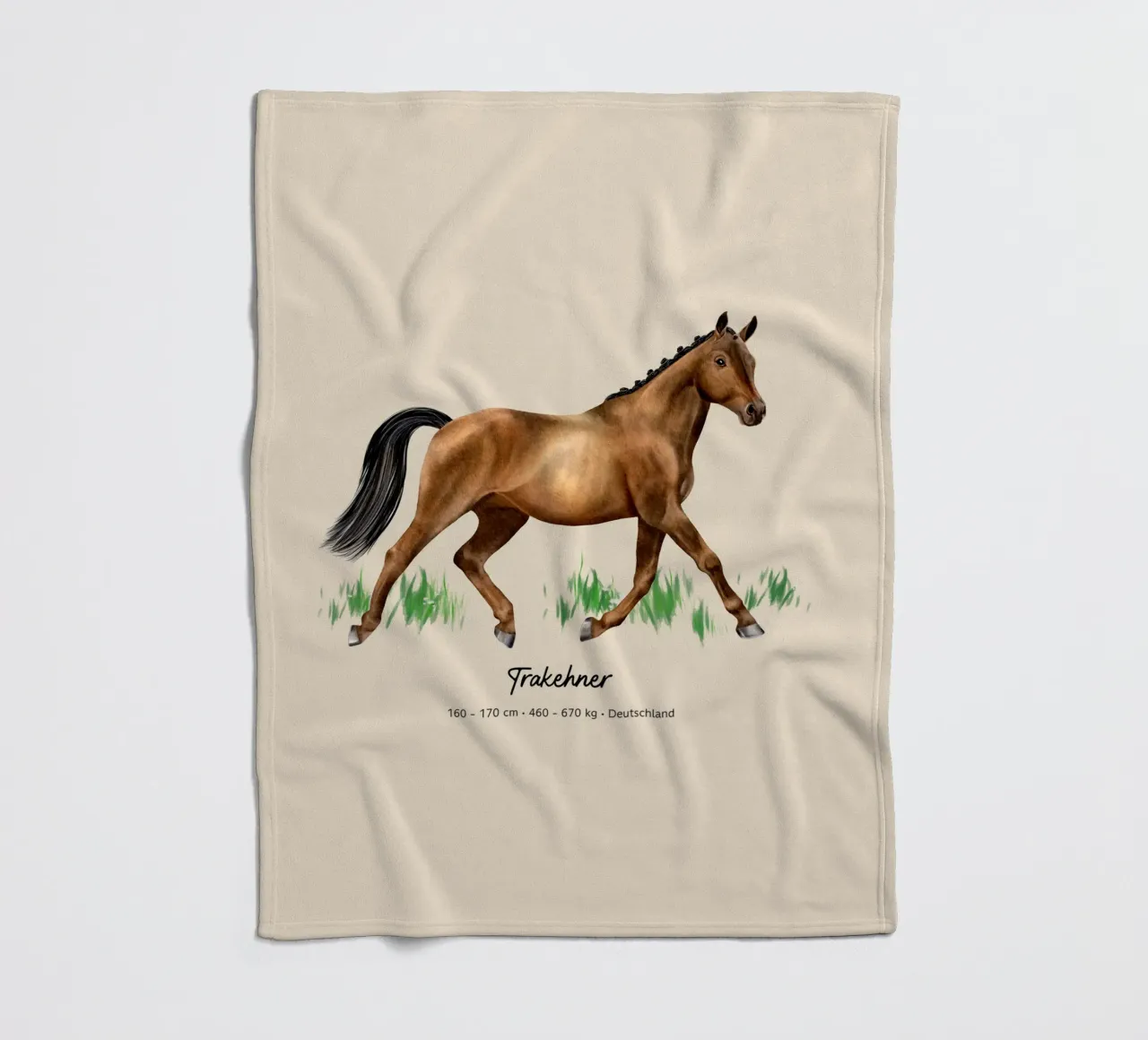 Trakehner • Pferde Illustration fleece blanket by Moonlit Illustrations