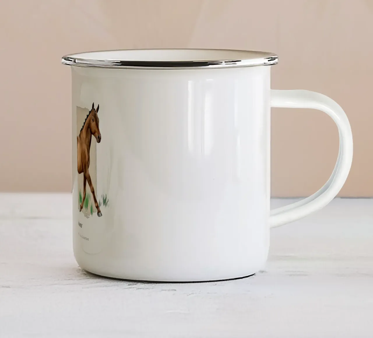 Trakehner • Pferde Illustration tazza in smalto da Moonlit Illustrations
