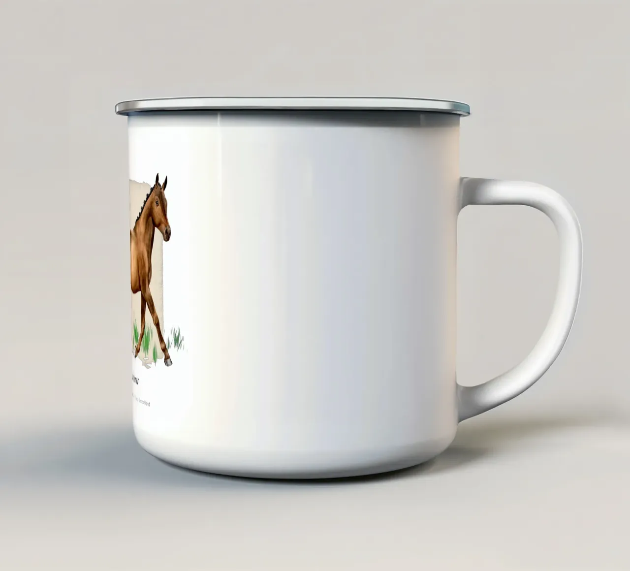 Trakehner • Pferde Illustration tazza in smalto da Moonlit Illustrations