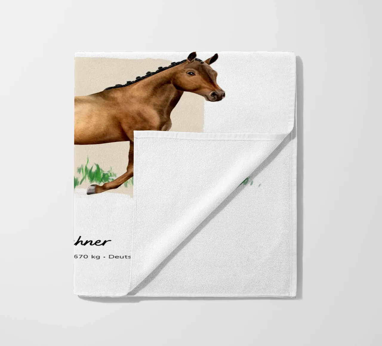 Trakehner • Pferde Illustration beach towel by Moonlit Illustrations