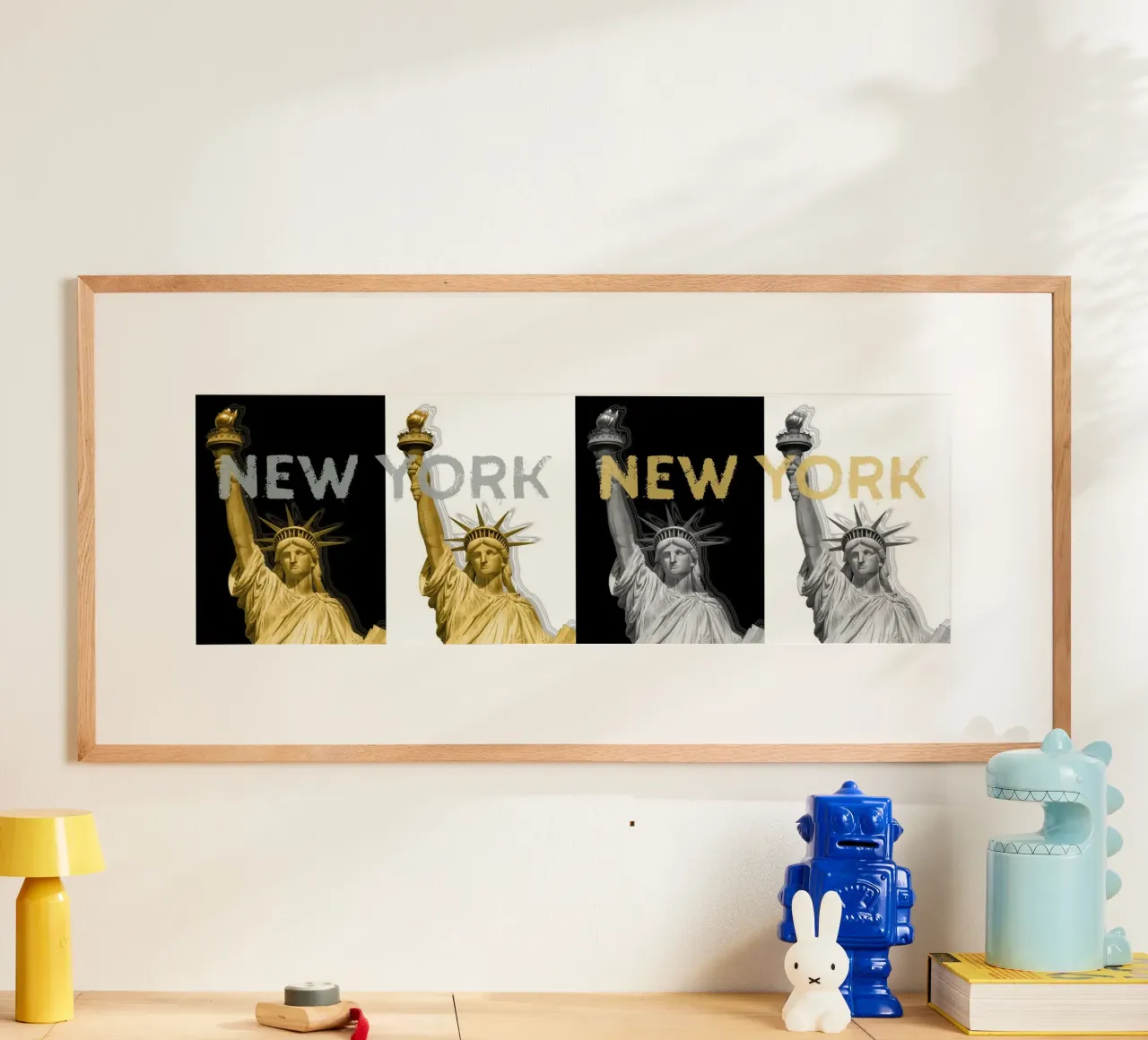 POP ART Freiheitsstatue | New York New York | sw & gold carta hahnemühle da Melanie Viola
