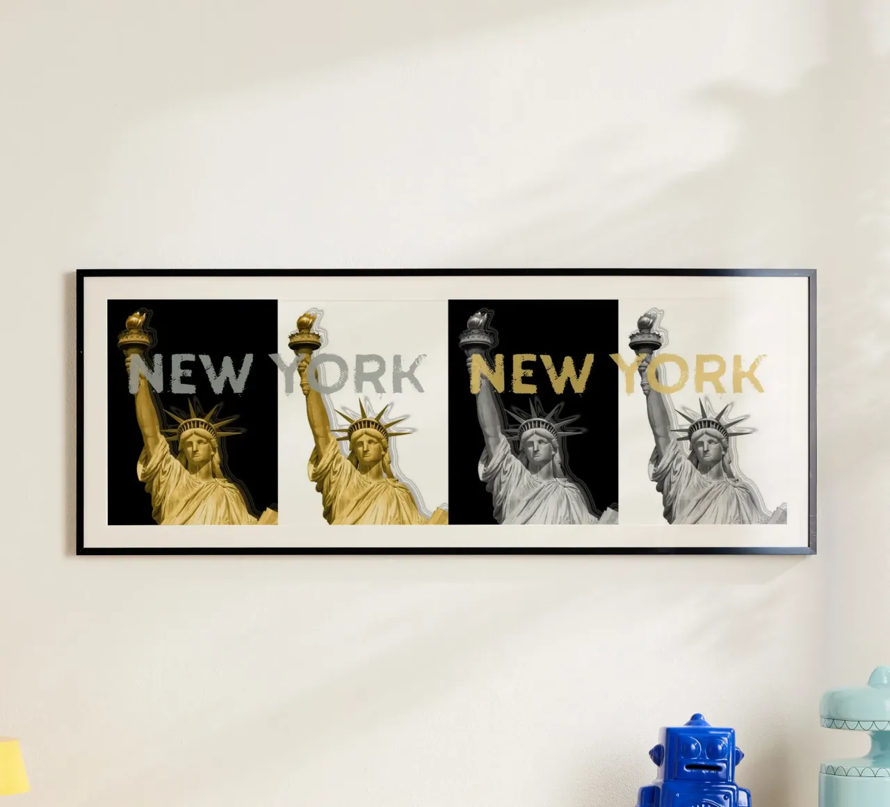 POP ART Freiheitsstatue | New York New York | sw & gold carta hahnemühle da Melanie Viola