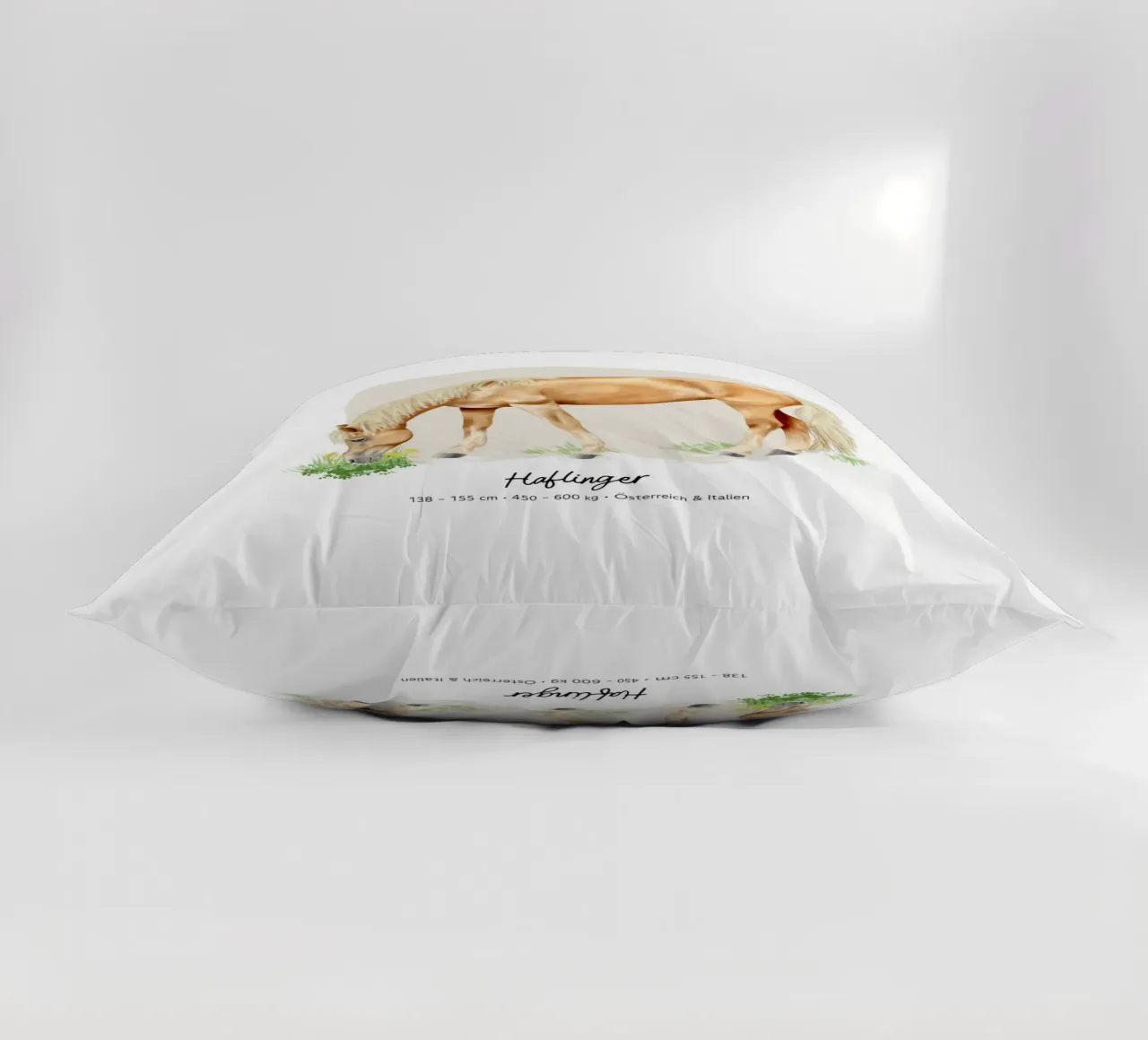 Haflinger • Pferde Illustration decorative cushion by Moonlit Illustrations