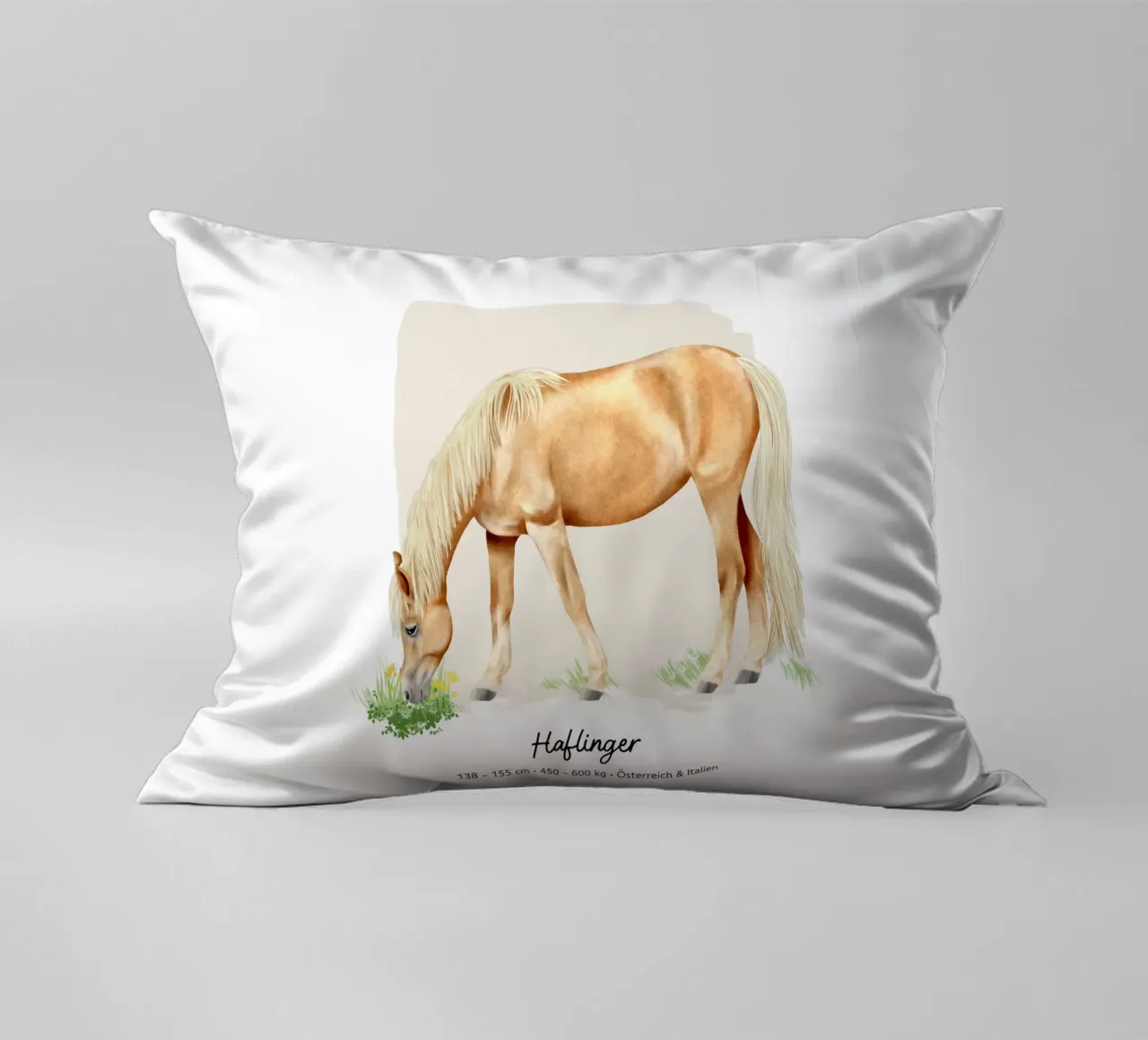 Haflinger • Pferde Illustration decorative cushion by Moonlit Illustrations