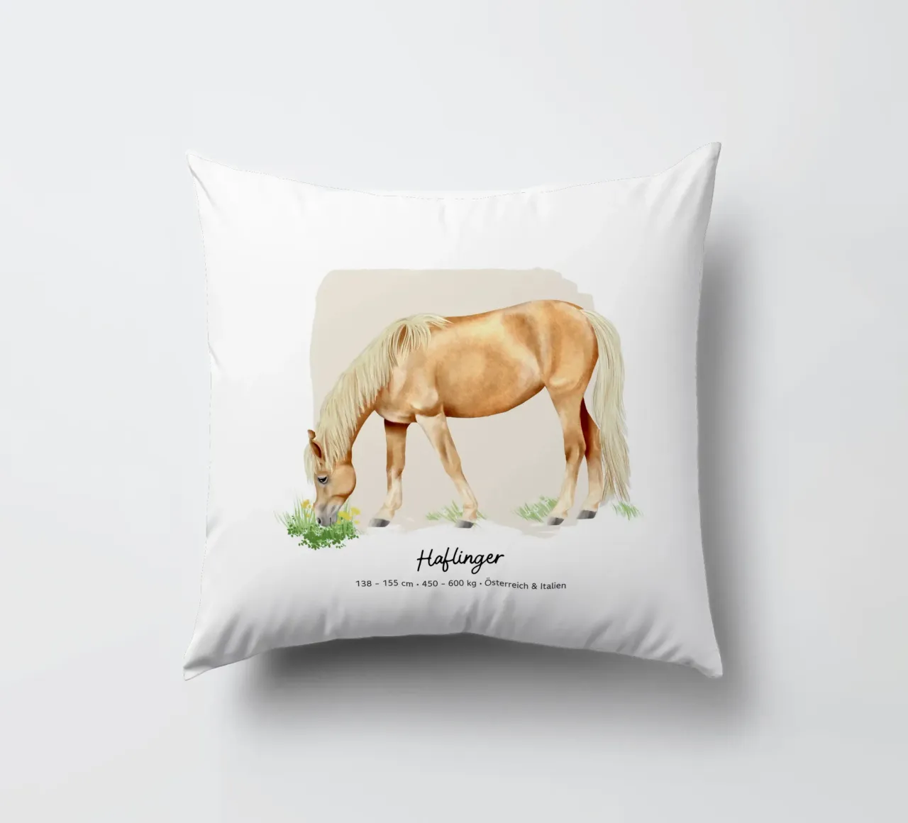 Haflinger • Pferde Illustration decorative cushion by Moonlit Illustrations