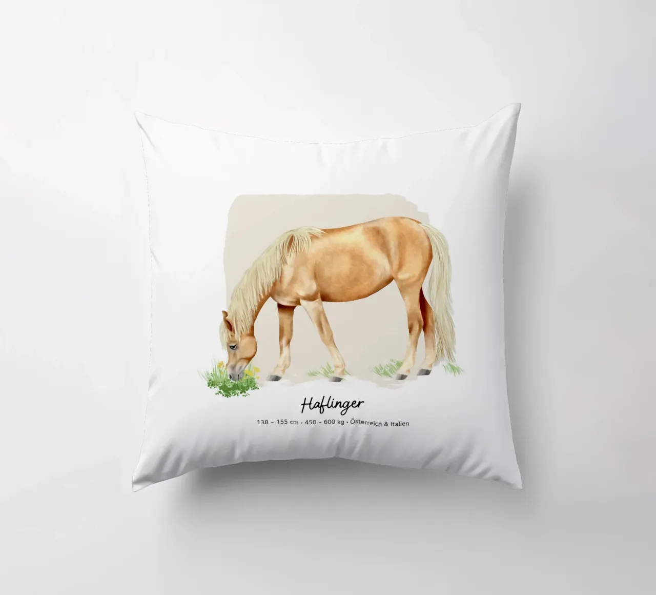 Haflinger • Pferde Illustration decorative cushion by Moonlit Illustrations