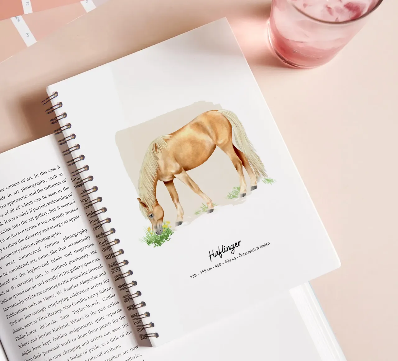 Haflinger • Pferde Illustration spiral notebook by Moonlit Illustrations