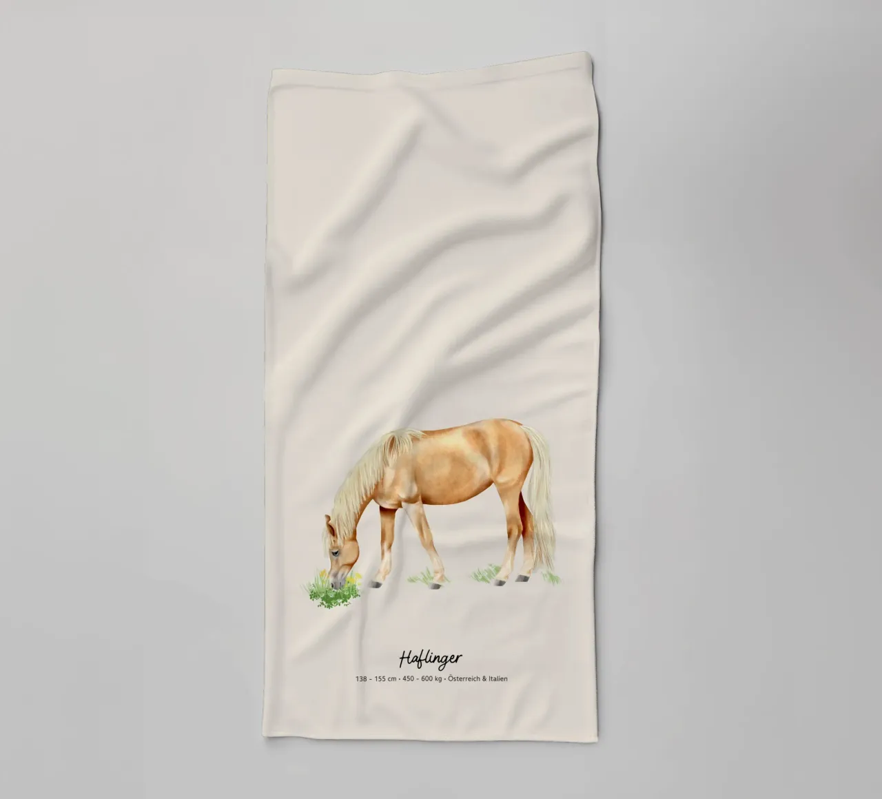 Haflinger • Pferde Illustration towel by Moonlit Illustrations