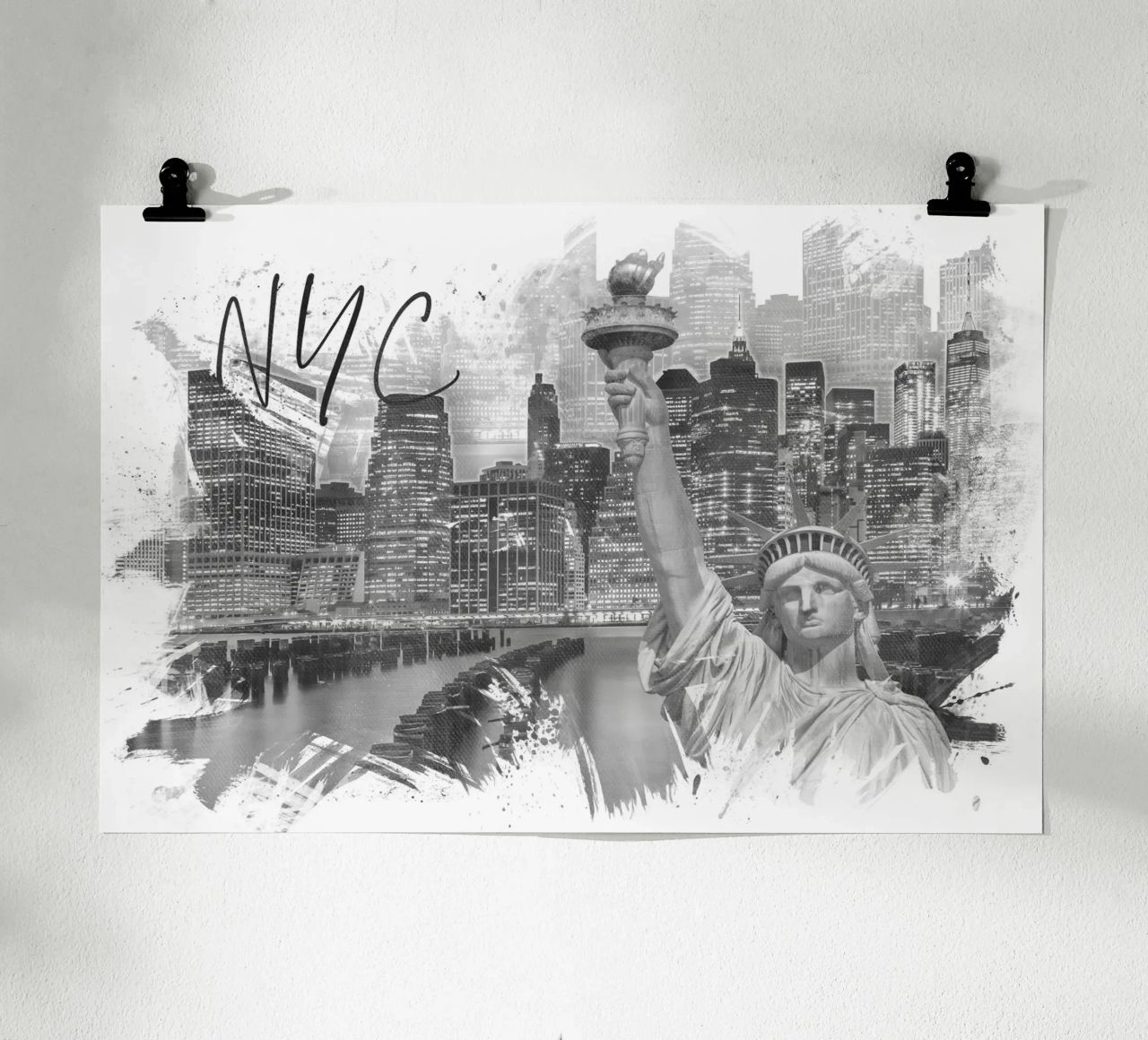 Moderne MANHATTAN Collage poster de Melanie Viola