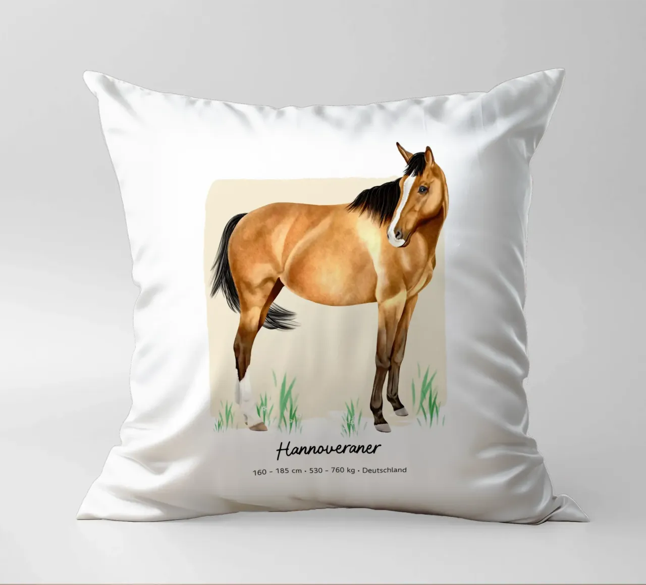 Hannoveraner • Pferde Illustration cuscino da Moonlit Illustrations