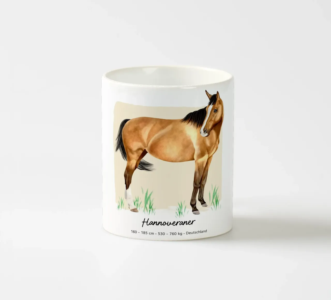 Hannoveraner • Pferde Illustration tazza in ceramica da Moonlit Illustrations